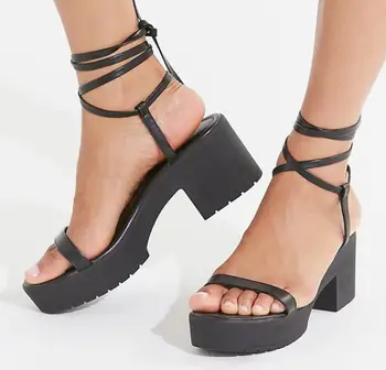 BONJEAN Vintage Lace-up Woman Sandals Summer Open Toe Thick Heels Platform Shoes Summer Cutouts Gladiator Sandal Black Orange
BONJEAN Vintage Lace-up Woman Sandals Summer Open Toe Thick Heels Platform Shoes Summer Cutouts Gladiator Sandal Black Orange