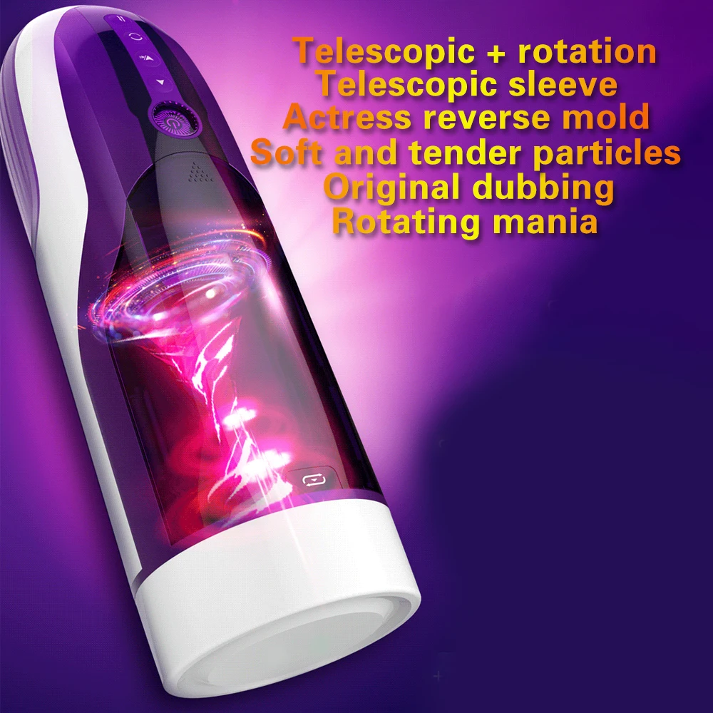 Electric Automatic Telescopic Rotation Male Masturbator Moan Interactive Masturbation Cup Powerful Sex Machine Sex Toys for Man (19)