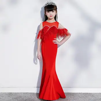 Red Long Elegant Girls Dress Summer Tassel Beading Design Party Dresses Children Pageant Sexy Gown Kids Clothes Vestidos Y1111
Red Long Elegant Girls Dress Summer Tassel Beading Design Party Dresses Children Pageant Sexy Gown Kids Clothes Vestidos Y1111