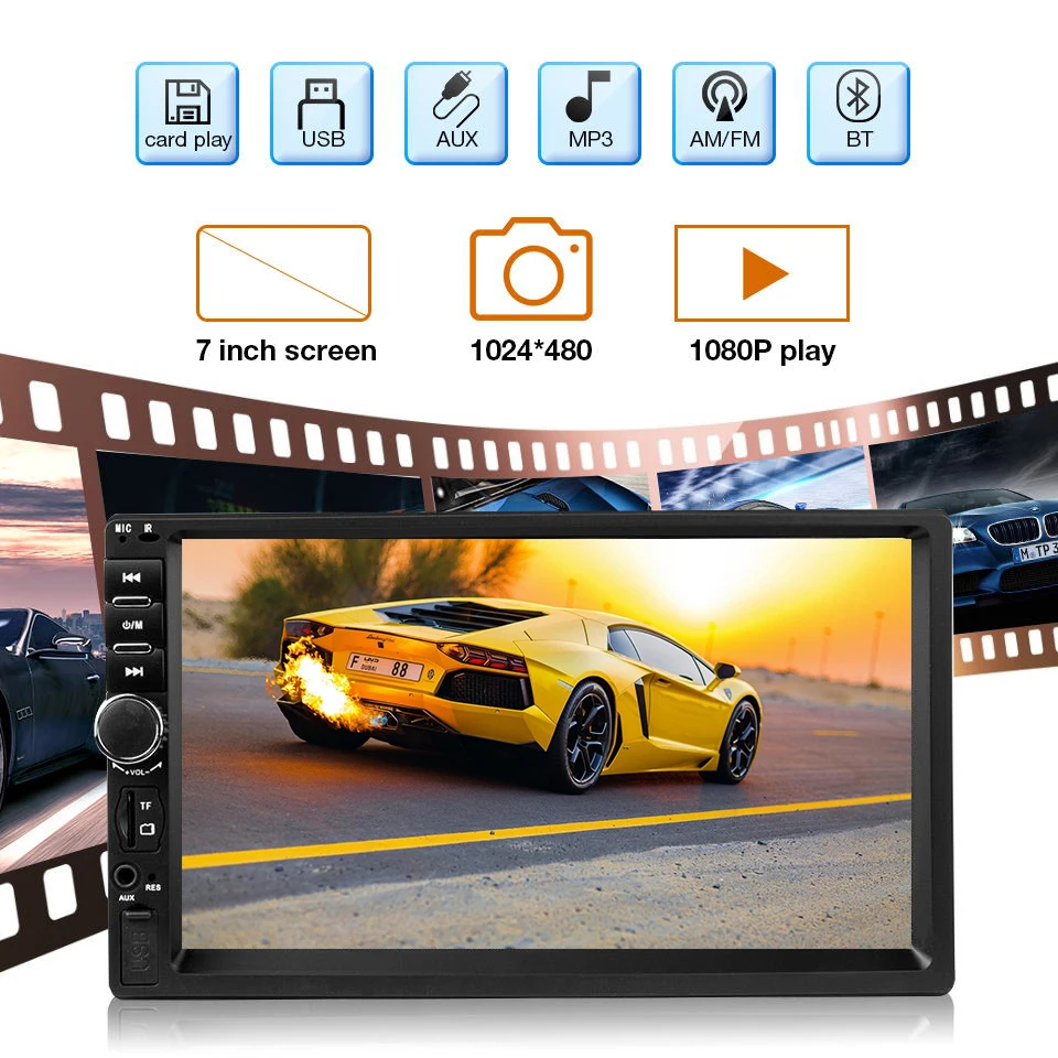 2 Din Car Radio 7" HD Touch Mirror Link Multimedia Player MP5 Player Rear View Camera Auto radio Bluetooth Car Multimedia Player
2 Din Car Radio 7" HD Touch Mirror Link Multimedia Player MP5 Player Rear View Camera Auto radio Bluetooth Car Multimedia Player