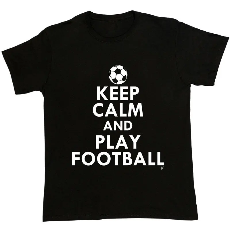 Image Graphic Clothing O Neck Short Sleeve Keep Calm Play Footballer Soccerer Short T Shirts For Men