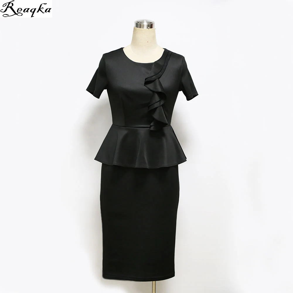 O-Neck Ruffles Peplum Sexy Dresses 2018 New Arrivals Plus Size Elegant Wear To Work Dress Bodycon Hot Women Knee Length Dress
O-Neck Ruffles Peplum Sexy Dresses 2018 New Arrivals Plus Size Elegant Wear To Work Dress Bodycon Hot Women Knee Length Dress
