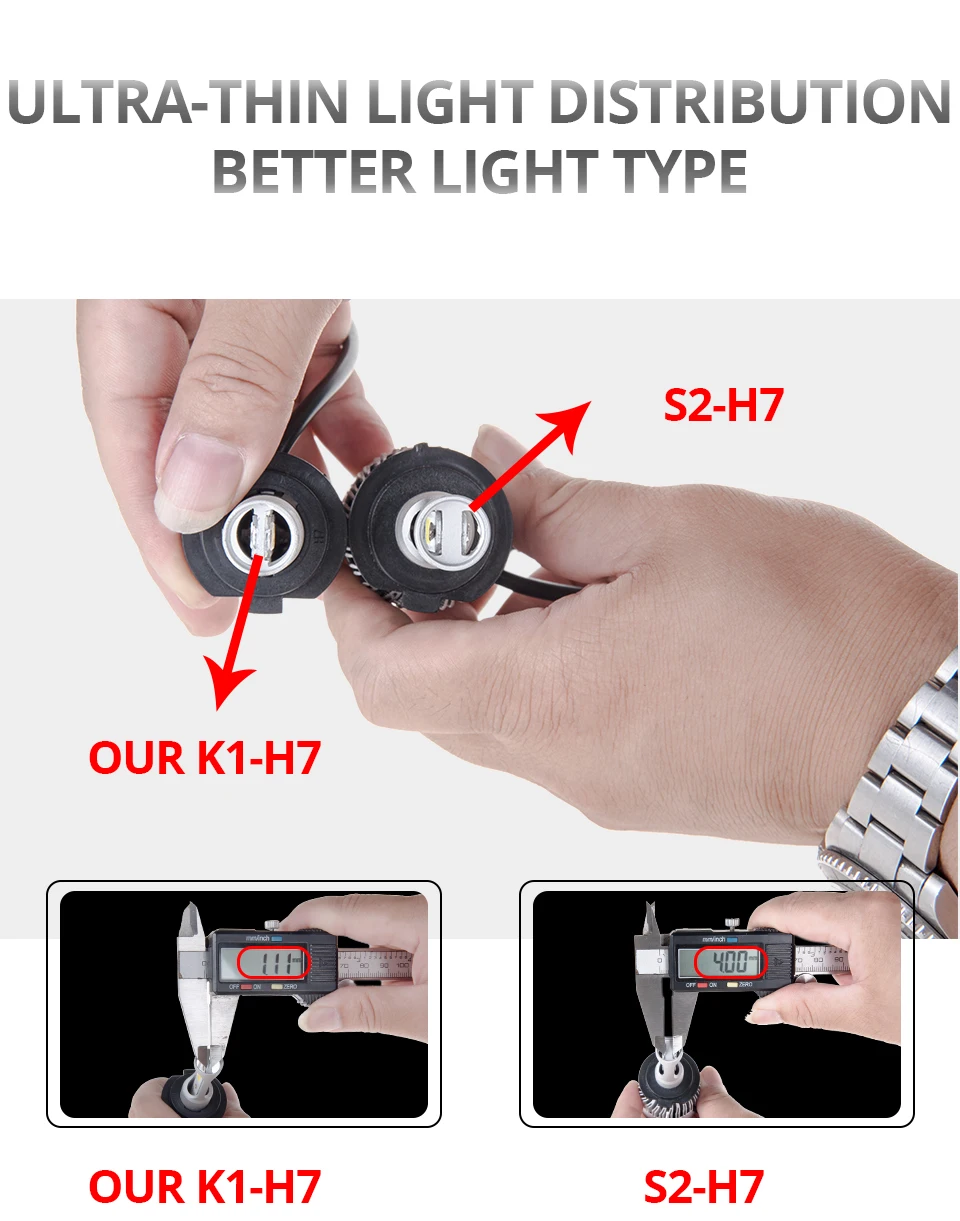 VooVoo LED H7 Car Lights H1 H4 H11 H8 H9 9005 HB3 9006 HB4 COB LED Car Headlight Bulb Automobiles Led 12V Headlamp 6000K 8000K (9)