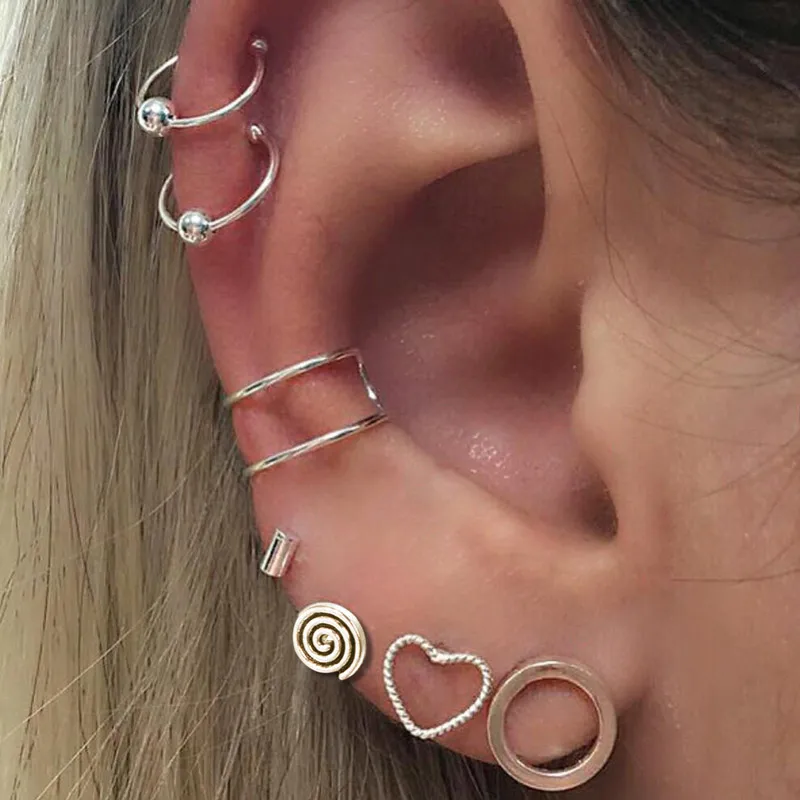 ZORCVENS 8pcs/set Vintage Earring Sets For Women Punk Jewelry Vintage Silver Color Heart Round Earrings Wholesale
ZORCVENS 8pcs/set Vintage Earring Sets For Women Punk Jewelry Vintage Silver Color Heart Round Earrings Wholesale