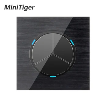 Minitiger Luxury 3 Gang 1 Way Random Click On / Off Wall Light Switch With LED Indicator Black Aluminum Metal Panel
Minitiger Luxury 3 Gang 1 Way Random Click On / Off Wall Light Switch With LED Indicator Black Aluminum Metal Panel