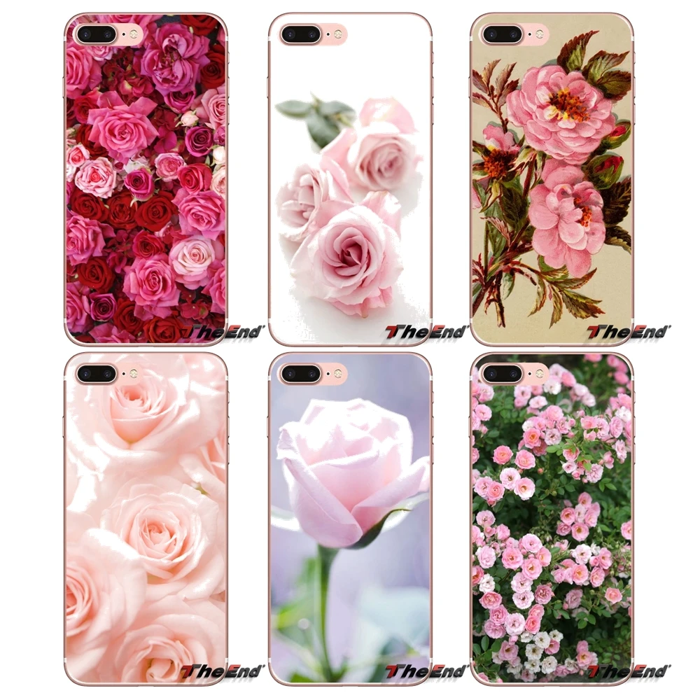 Розовые розы цветы Мягкий чехол для iPhone X 4 4S 5 5S 5C SE 6 S 7 8 плюс samsung Galaxy J1 J3 J5 J7 A3 A5 2016