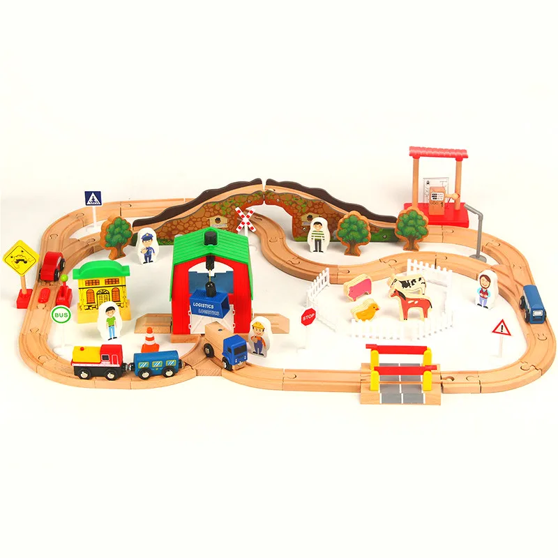 Wooden Railway Set Straight And Curved Extended Track Small Town Track Scene Theme Compatible With Other Brands Of Wooden Tracks
Wooden Railway Set Straight And Curved Extended Track Small Town Track Scene Theme Compatible With Other Brands Of Wooden Tracks