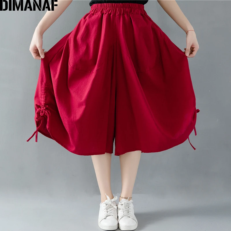 Фото Женские свободные брюки DIMANAF льняные длинные большого размера с - купить