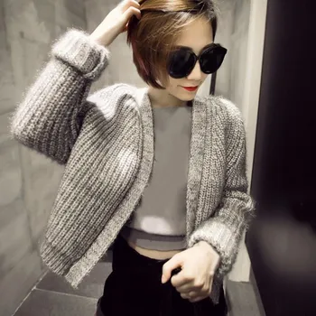 Autumn Winter Casual Women Cardigan Coat Loose Short Knitted Sweater Coat Solid Long Sleeve Warm Coat
Autumn Winter Casual Women Cardigan Coat Loose Short Knitted Sweater Coat Solid Long Sleeve Warm Coat