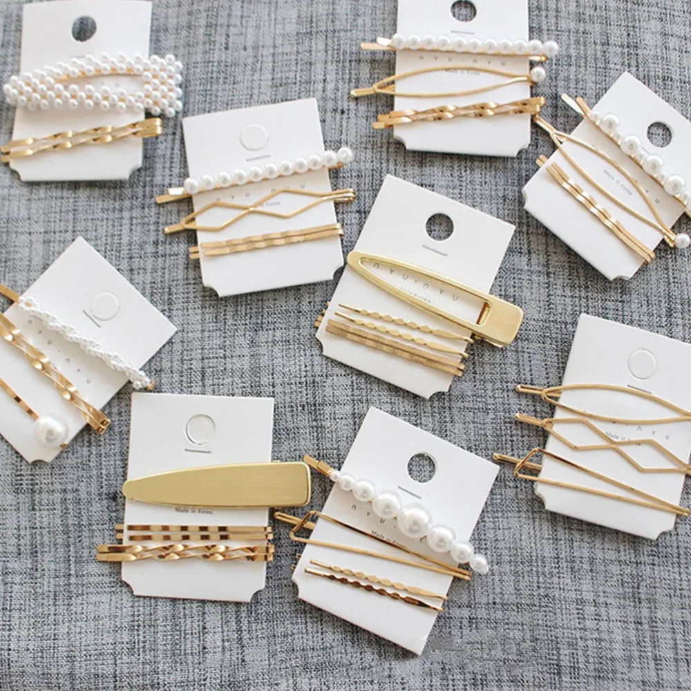 M MISM 1Set ins Women Girl Korean Fashion Imitiation Pearls Geometric Gold Vintage Hair Clips Hairpin Barrettes Hair Accessories
M MISM 1Set ins Women Girl Korean Fashion Imitiation Pearls Geometric Gold Vintage Hair Clips Hairpin Barrettes Hair Accessories
