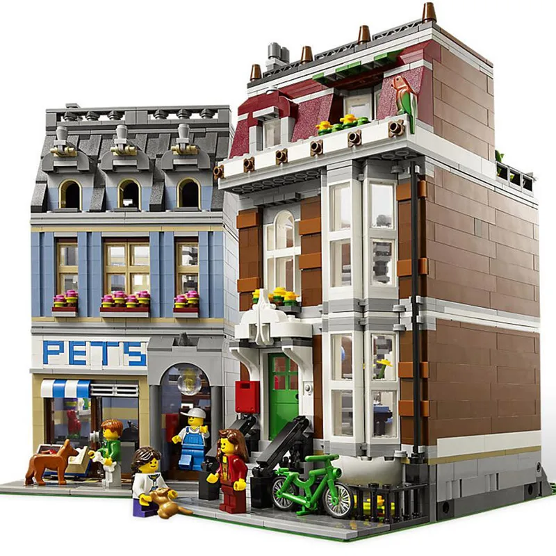 In Stock 15009 Streets cape Pet Shop Supermarket Model City Street Building Blocks 2128pcs Bricks Compatible With Legoings 10218
In Stock 15009 Streets cape Pet Shop Supermarket Model City Street Building Blocks 2128pcs Bricks Compatible With Legoings 10218