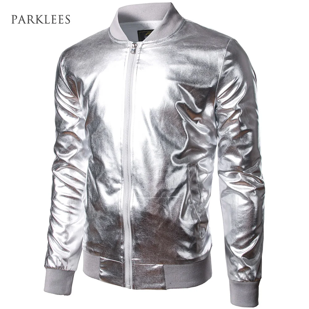 Baseball Jacket Men/Boy Shiny Silver Stand Collar Bomber Jackets Casual Slim Fit Lightweight Metallic Varsity Mens Jackets XXL
Baseball Jacket Men/Boy Shiny Silver Stand Collar Bomber Jackets Casual Slim Fit Lightweight Metallic Varsity Mens Jackets XXL