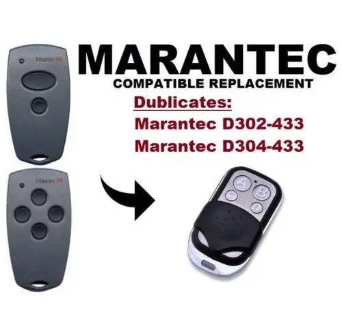 Marantec D302, D304 433Mhz Garage Door/Gate replacement Remote Control Duplicator
Marantec D302, D304 433Mhz Garage Door/Gate replacement Remote Control Duplicator