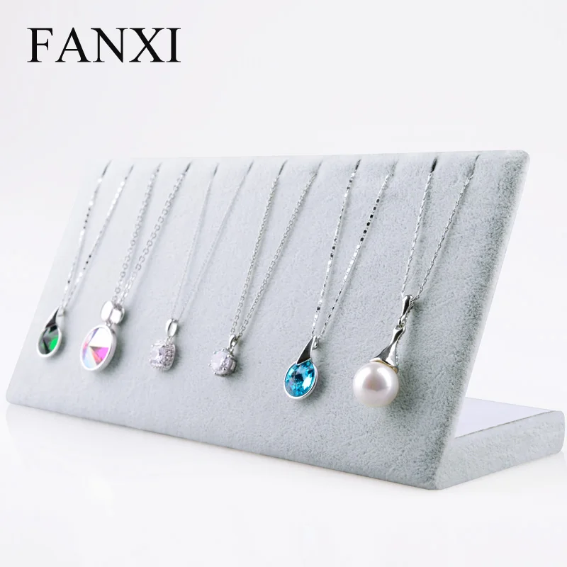 FANXI L Shape Necklace Display Stand Pendant Holder Rack MDF Wrapped Linen or Ice Velvet Jewelry Oragnizer for Shop Showcase
FANXI L Shape Necklace Display Stand Pendant Holder Rack MDF Wrapped Linen or Ice Velvet Jewelry Oragnizer for Shop Showcase