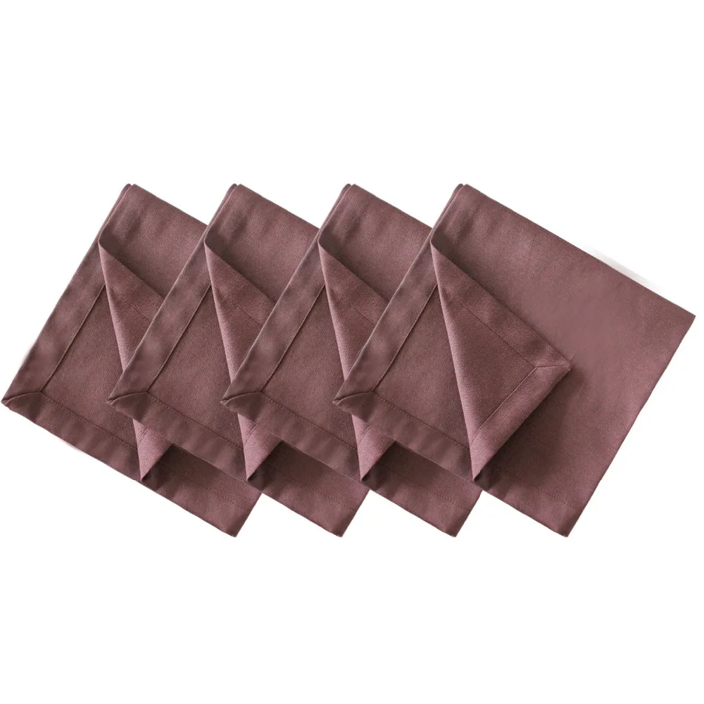 

Promotion Set of 4pcs Table Napkin Poly/Cotton Canvas Table Set Hotel Line 5 Color reference