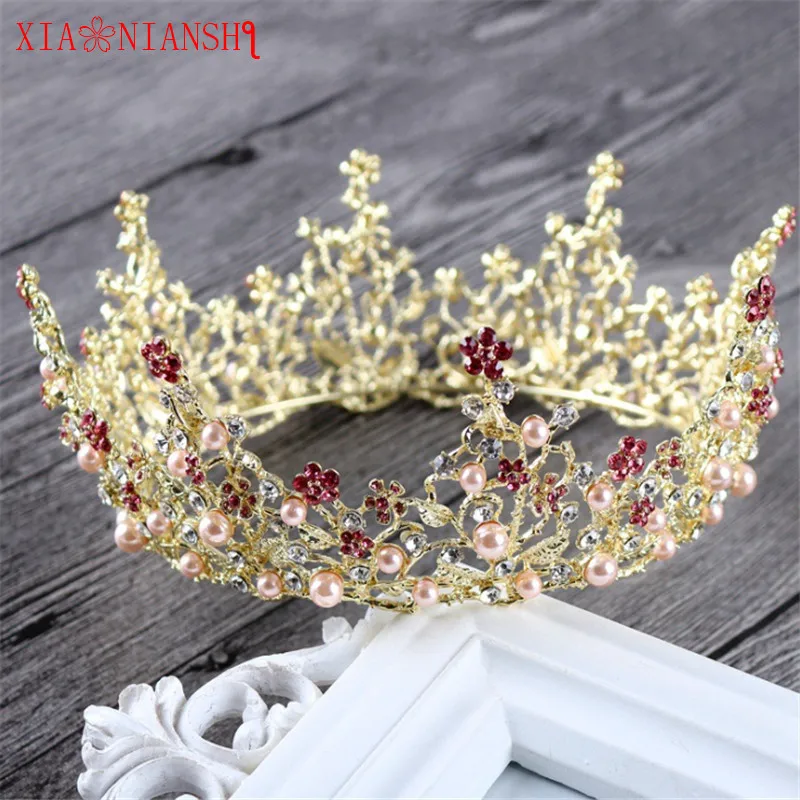 XIAONIANSHI New Big Rhinestone Round Tiaras and Crystal Crowns Bride Flower Wedding Crown Bridal Hair Accessories Queen Crown
XIAONIANSHI New Big Rhinestone Round Tiaras and Crystal Crowns Bride Flower Wedding Crown Bridal Hair Accessories Queen Crown
