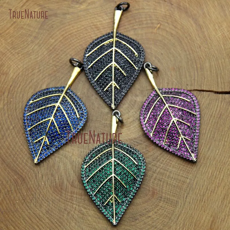 Black Green Czech Clear Zircon Beads Inlay Pave Leaf Plant Necklace Pendants Gold Color Charm Jewelry Made In 49*27 mm PM10492
Black Green Czech Clear Zircon Beads Inlay Pave Leaf Plant Necklace Pendants Gold Color Charm Jewelry Made In 49*27 mm PM10492
