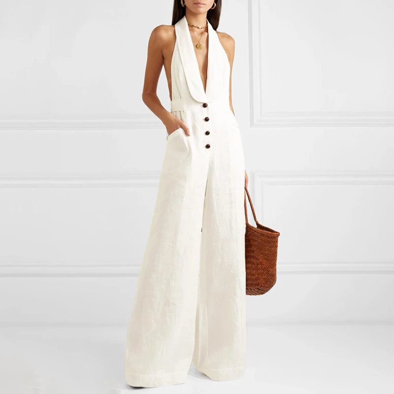 EXCELLENT QUALITY Newest Stylish Designer Jumpsuit Women's Halter Neck Wide Leg Jumpsuit
EXCELLENT QUALITY Newest Stylish Designer Jumpsuit Women's Halter Neck Wide Leg Jumpsuit
