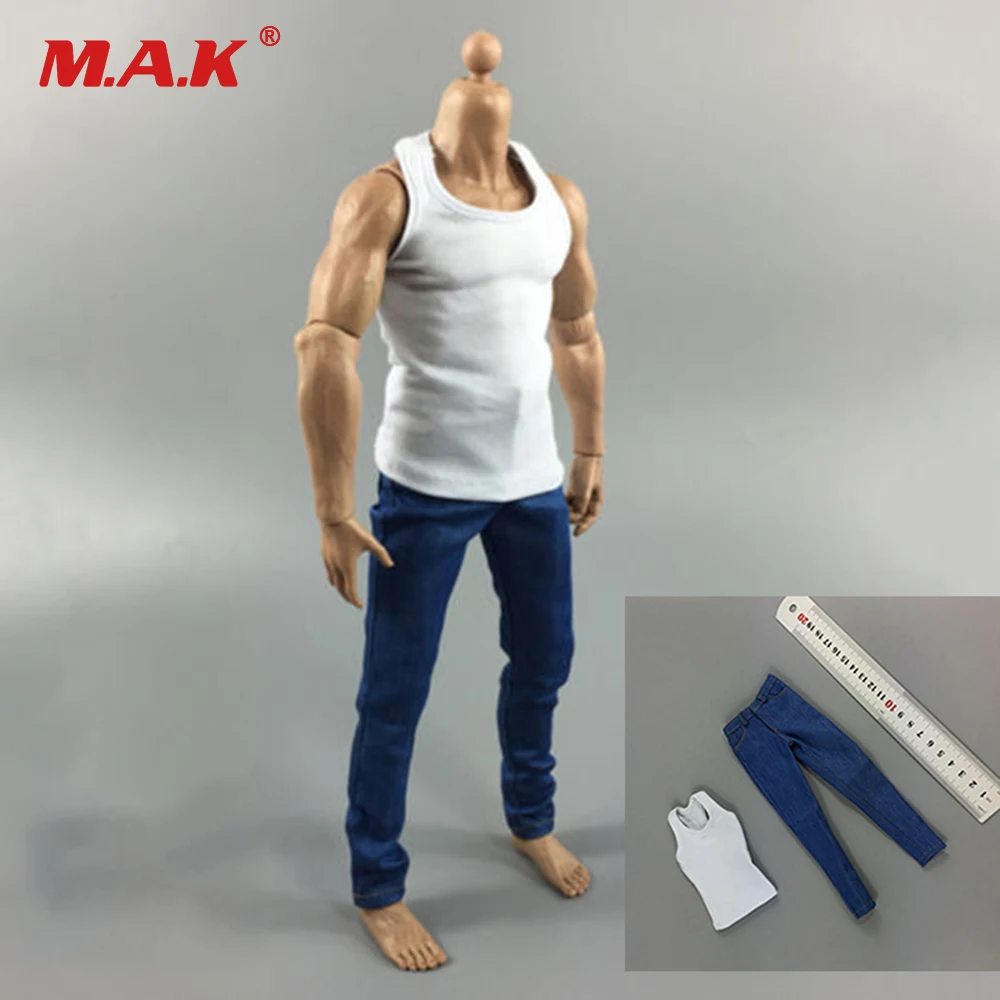 1/6 Scale Male Figure Clothes Set White Vest & Blue Jeans Sets for 12 inches Muscular Action Figure Body
1/6 Scale Male Figure Clothes Set White Vest & Blue Jeans Sets for 12 inches Muscular Action Figure Body