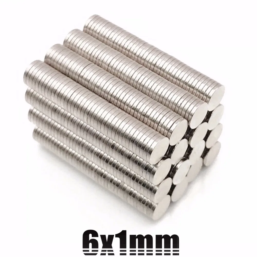 

1000Pcs 6mm X 1mm Wholesale Strong Cylinder Rare Earth Magnet Neodymium Bulk Sheet N35 Mini Small Round Magnets Disc 6*1mm