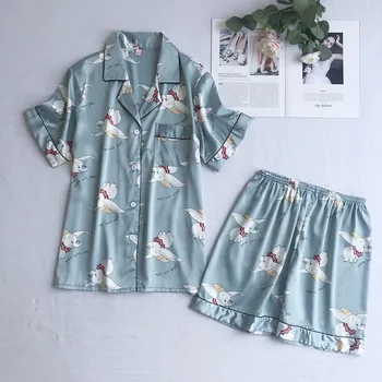 Cartoon 2pcs Short Sleeve Shirt&shorts Women Pajamas Suit Sleepwear Sexy Nightwear Home Clothes Casual Sleep Set Night Shirt
Cartoon 2pcs Short Sleeve Shirt&shorts Women Pajamas Suit Sleepwear Sexy Nightwear Home Clothes Casual Sleep Set Night Shirt