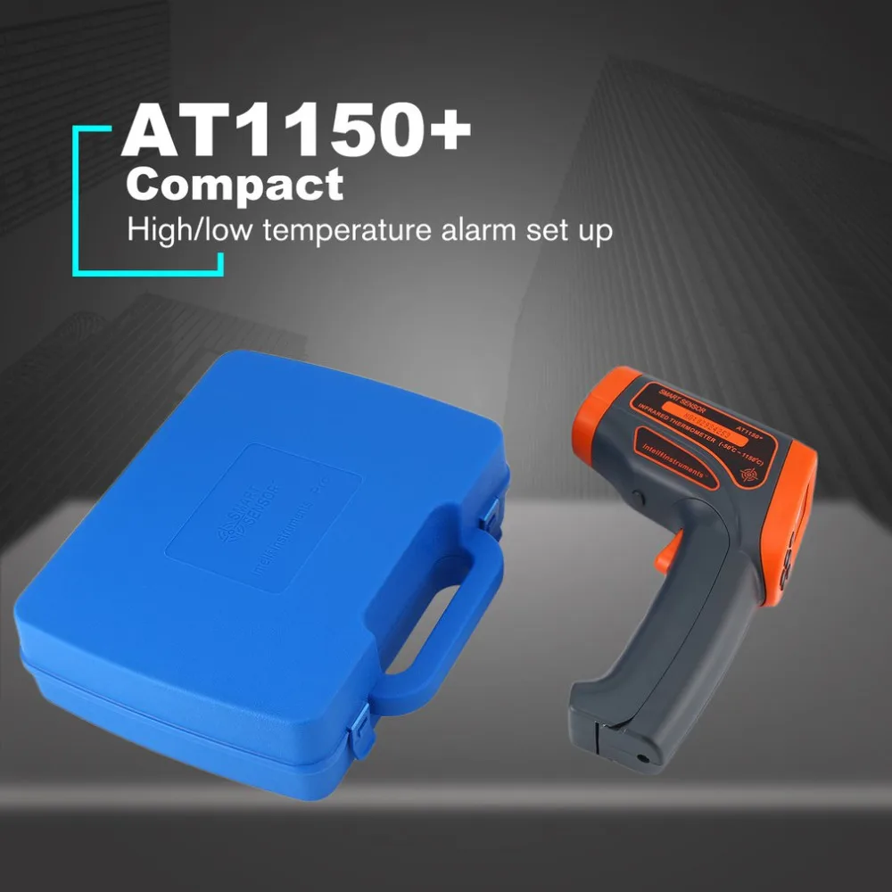 SMART SENSOR AT1150+ Laser LCD Digital Infrared Thermometer Temperature Meter Gun Point -50~1150C Non-Contact Thermometer
SMART SENSOR AT1150+ Laser LCD Digital Infrared Thermometer Temperature Meter Gun Point -50~1150C Non-Contact Thermometer
