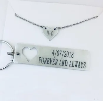 Newest Design Heart Necklace And Heart Keychain Set Engrave Some Letters Best Valentine's Day present For Lover YP3999
Newest Design Heart Necklace And Heart Keychain Set Engrave Some Letters Best Valentine's Day present For Lover YP3999