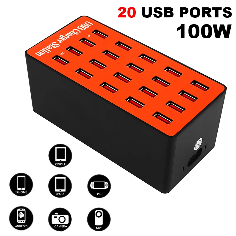 Universal 20 Ports USB Hub Smart Charger 100W DC5V18A Multilayer Charging Protection For iPhone Samsung Huawei Xiaomi
Universal 20 Ports USB Hub Smart Charger 100W DC5V18A Multilayer Charging Protection For iPhone Samsung Huawei Xiaomi