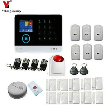 

YobangSecurity Touch Keypad Wireless RFID WIFI GSM Autodial Call APP Home Office Security Burglar Intruder Outdoor Siren Alarm