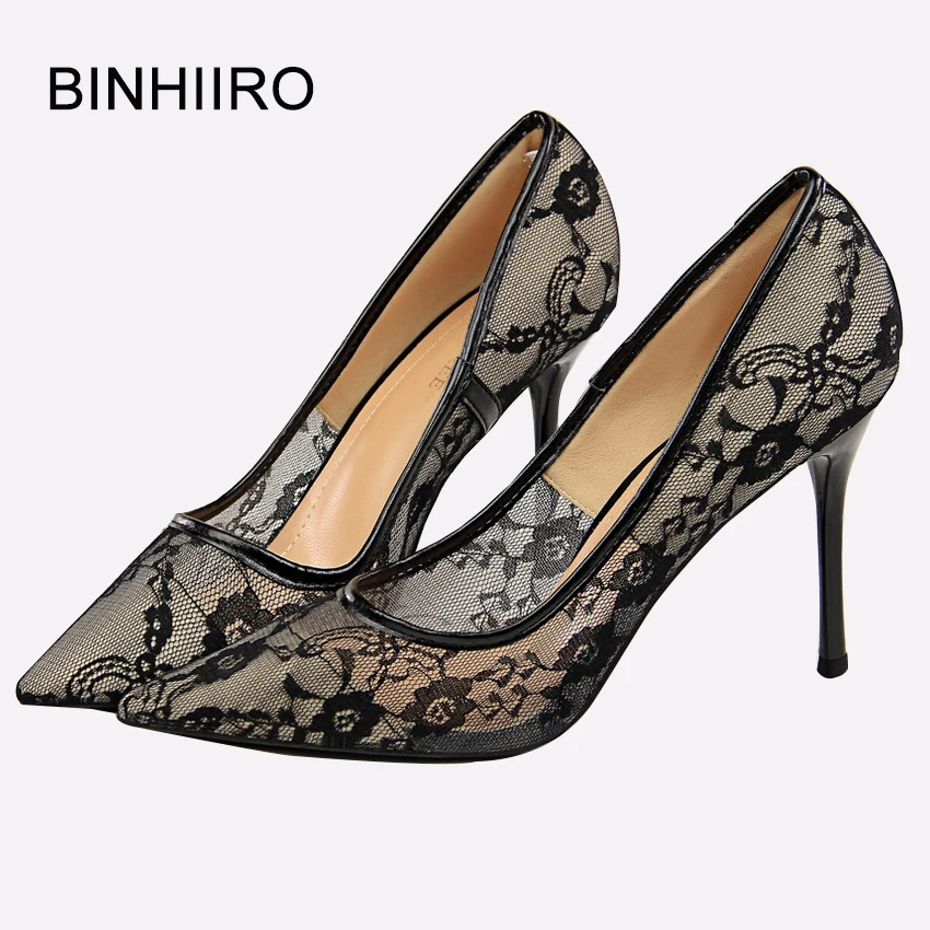 BINHIIRO Spring Woman Pumps Lace Pointed Toe 9.5cm Thin High Heels Sexy Wedding Shoes Elegant Black Pumps For Women Party Shoes
BINHIIRO Spring Woman Pumps Lace Pointed Toe 9.5cm Thin High Heels Sexy Wedding Shoes Elegant Black Pumps For Women Party Shoes