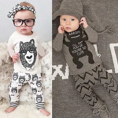 New Fashion Baby Boy Girls Monster Squad Bear Tops T-shirt+Pant Leggings Outfits Set I'll eat you up, you are so cute 2019
New Fashion Baby Boy Girls Monster Squad Bear Tops T-shirt+Pant Leggings Outfits Set I'll eat you up, you are so cute 2019