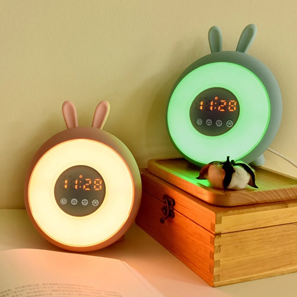 Sweet Time Bunny Light 3D Cartoon Luminaria LED Veilleuse Enfant LED Night Light Alarm Clock Bedroom Lamp For Children
Sweet Time Bunny Light 3D Cartoon Luminaria LED Veilleuse Enfant LED Night Light Alarm Clock Bedroom Lamp For Children