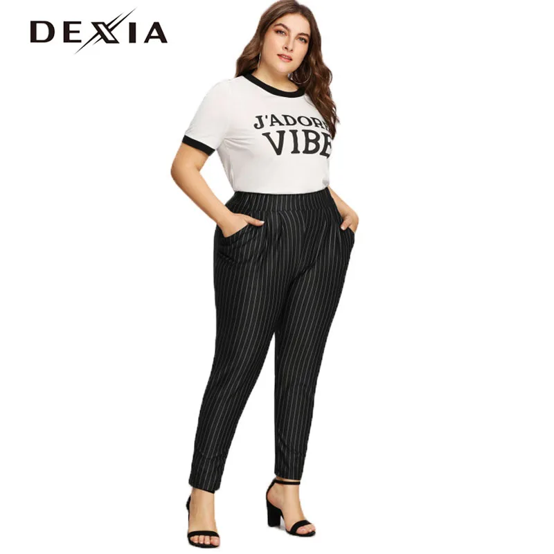 DEXIA Plus Size Women Pants Full Length High Waist Solid Black Flat Pantalon Femme Office For Work Spring Autumn Trousers 072
DEXIA Plus Size Women Pants Full Length High Waist Solid Black Flat Pantalon Femme Office For Work Spring Autumn Trousers 072