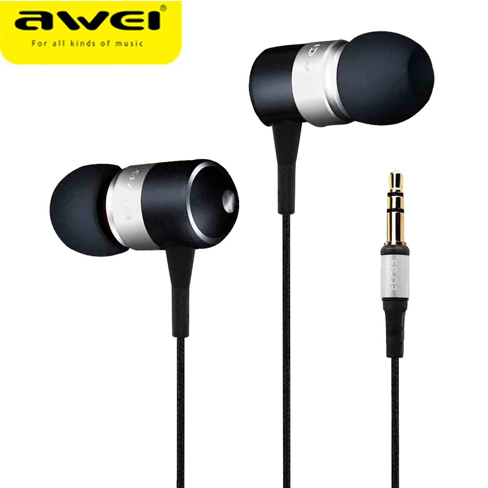 

AWEI Q3 Wired Sport Headphone Stereo In-Ear Earphone Super Bass HIFI Sound Headset Headfone Noise Cancelling fone de ouvido