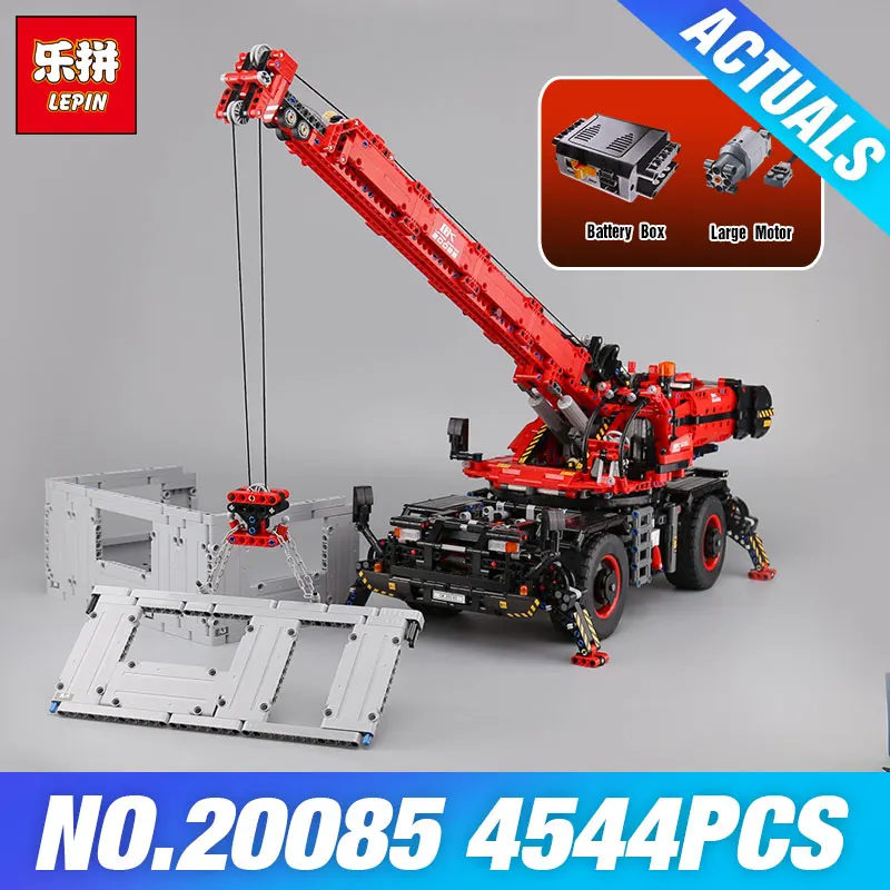 Lepin 20085 Technic 42082 Rough Terrain Crane Set Model Building Blocks Self Locking Bricks Kits Children Toys Christmas Gifts