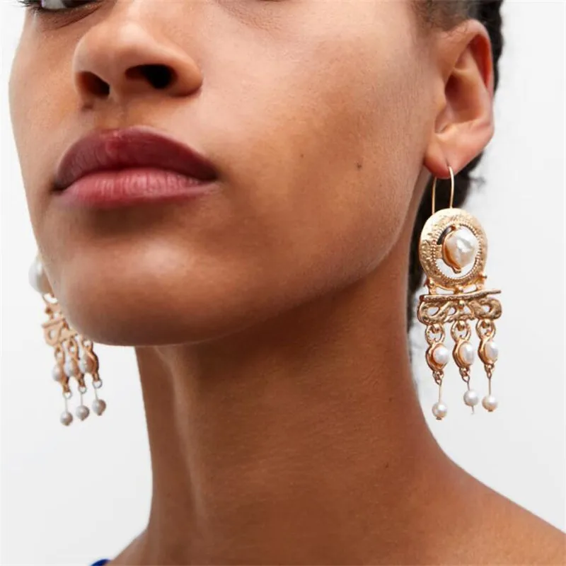 Za Style Gold Hollow Big Geometric Drop Dangle Earrings For Women Brincos Bohemian Freshwater Pearl Earring Statement Jewelry
Za Style Gold Hollow Big Geometric Drop Dangle Earrings For Women Brincos Bohemian Freshwater Pearl Earring Statement Jewelry