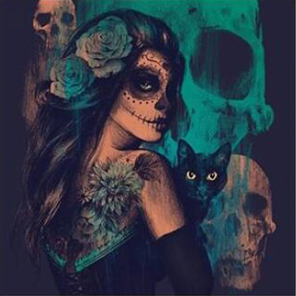 Diy 5d Diamond Painting Skull Cat Woman Cross Stitch Horror Halloween Needlework Home Decorative Full Square Diamond Embroidery
Diy 5d Diamond Painting Skull Cat Woman Cross Stitch Horror Halloween Needlework Home Decorative Full Square Diamond Embroidery