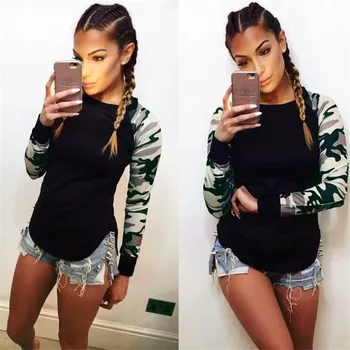 Large Size 5XL Women T shirt 2019 New Spring Autumn Long sleeve O-Neck Patchwork Women Tops Tees Casual Camo T Shirts pullover
Large Size 5XL Women T shirt 2019 New Spring Autumn Long sleeve O-Neck Patchwork Women Tops Tees Casual Camo T Shirts pullover