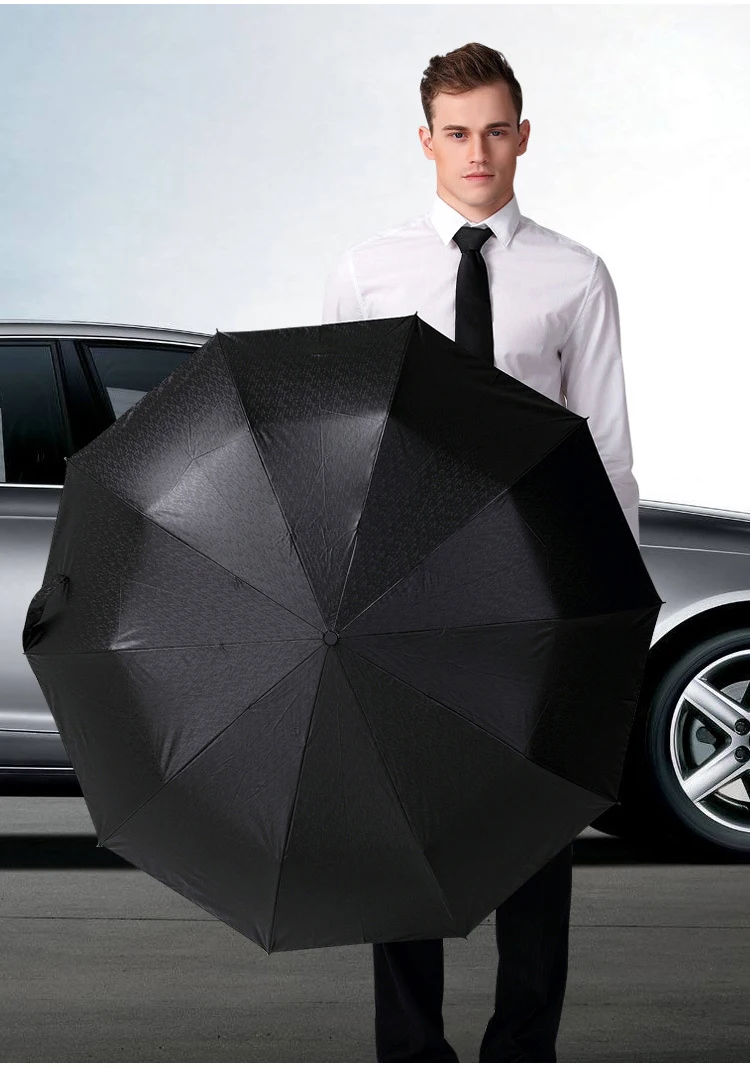 JESSE KAMM Wheel automatic high grade sunny umbrella 10 bones JESSE KAMM Wheel automatic high grade sunny umbrella 10 bones sunscreen wind defense business men oversized umbrella us231