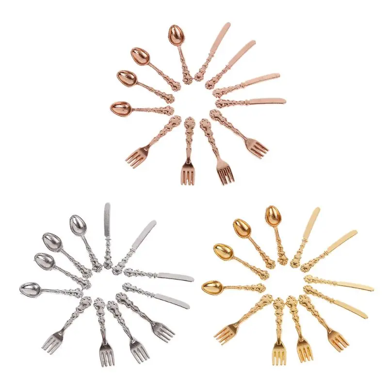 12PCS Simulation Fork Knife Kitchen Food Furniture Toys Dollhouse Miniature Accessories 1:12 Soup Spoon Tableware
12PCS Simulation Fork Knife Kitchen Food Furniture Toys Dollhouse Miniature Accessories 1:12 Soup Spoon Tableware