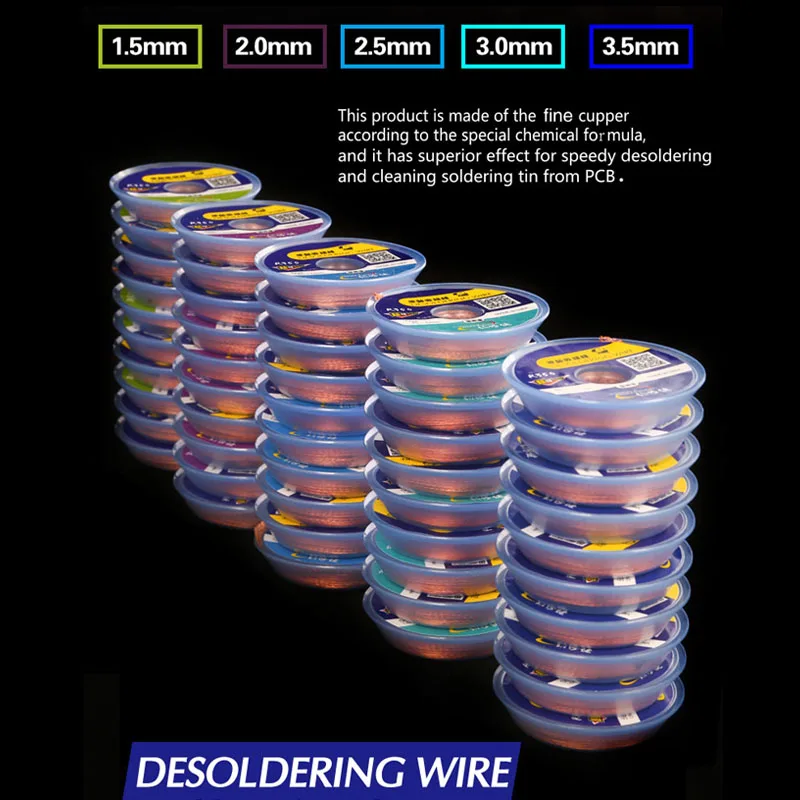 MECHANIC 1.5m Solder Tin Remover Tool Solder Flux Desoldering Wire for BGA IC Chip Rework Repair Cleaning solder Tin Paste Tool
MECHANIC 1.5m Solder Tin Remover Tool Solder Flux Desoldering Wire for BGA IC Chip Rework Repair Cleaning solder Tin Paste Tool