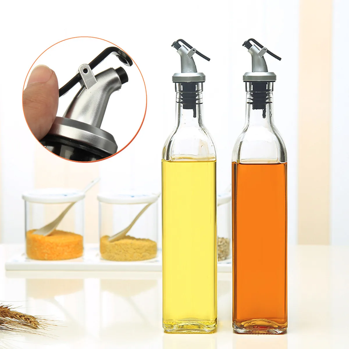 500ml 18oz Glass Olive Oil And Vinegar Kitchen Cooking Clear Dispenser Pourer Bottle Oil Nozzle Eversion Seal Silicone Ring
500ml 18oz Glass Olive Oil And Vinegar Kitchen Cooking Clear Dispenser Pourer Bottle Oil Nozzle Eversion Seal Silicone Ring