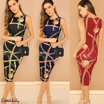Skirts 2019 New Summer hot Women Chain Print Sleeveless Casual Bodycon Clubwear Evening Party Slim Formal Skirts
Skirts 2019 New Summer hot Women Chain Print Sleeveless Casual Bodycon Clubwear Evening Party Slim Formal Skirts