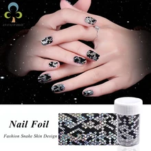 1 rouleau 4*120CM 3D mode Style peau de serpent motif ongles feuilles dégradé marbre conception feuilles Nail Art transfert thermique feuille GYH(China)
