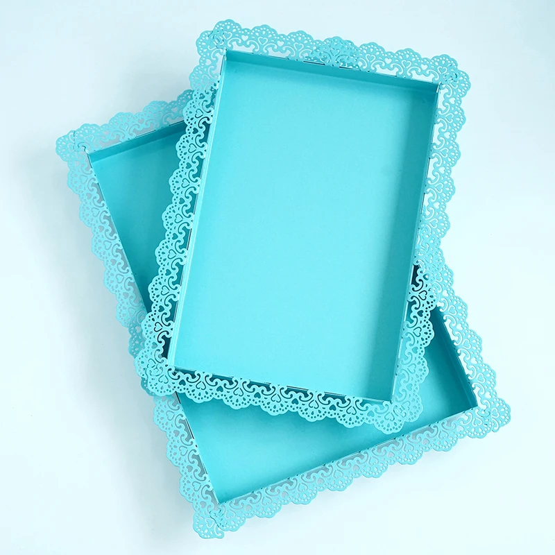 Rectangle blue kitchen food serving tray metal home storage tray Cake trays for Wedding Dessert cake display decoration SNTP013
Rectangle blue kitchen food serving tray metal home storage tray Cake trays for Wedding Dessert cake display decoration SNTP013