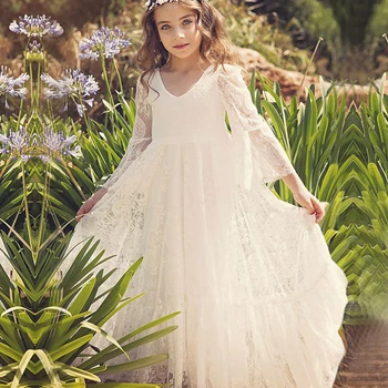 First Communion Dresses White A-Line Long Sleeves Lace Back Zipper Lace Flower Girl Dresses Vestido Daminha Casamento Longo Hot
First Communion Dresses White A-Line Long Sleeves Lace Back Zipper Lace Flower Girl Dresses Vestido Daminha Casamento Longo Hot