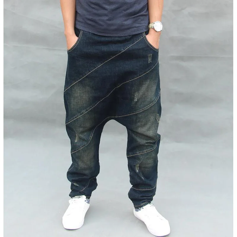 New Loose Baggy Jeans Men's Casual Denim Pants Hip Hop Harem Jeans Elastic Waist With Drawstring Male Trousers
New Loose Baggy Jeans Men's Casual Denim Pants Hip Hop Harem Jeans Elastic Waist With Drawstring Male Trousers