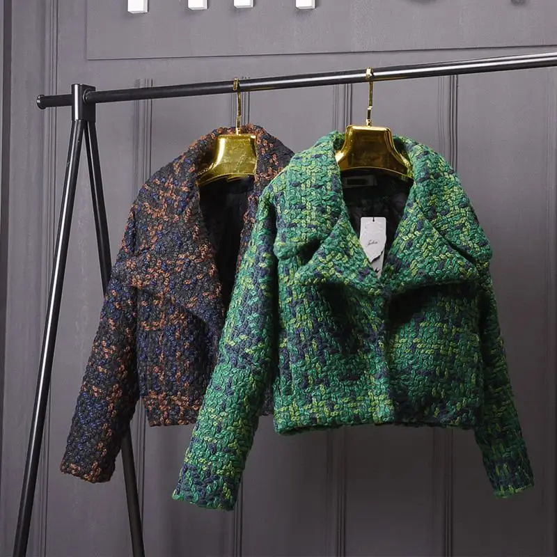 Wool Blends Coat Women Autumn Winter Slim Short Tweed Jacket Outwear Fashion Female Lapel Overcoat Thick Ladies Jacket Coat O669
Wool Blends Coat Women Autumn Winter Slim Short Tweed Jacket Outwear Fashion Female Lapel Overcoat Thick Ladies Jacket Coat O669