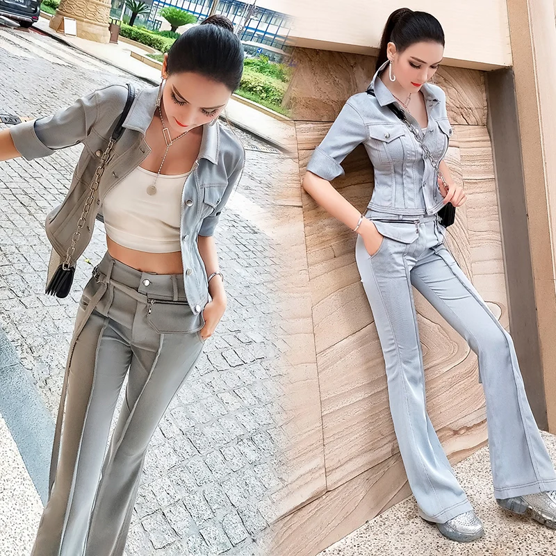 2019 Summer New Fashion Trumpet Pants Sexy medium sleeved tight short shirt casual tight thin slim pants
2019 Summer New Fashion Trumpet Pants Sexy medium sleeved tight short shirt casual tight thin slim pants