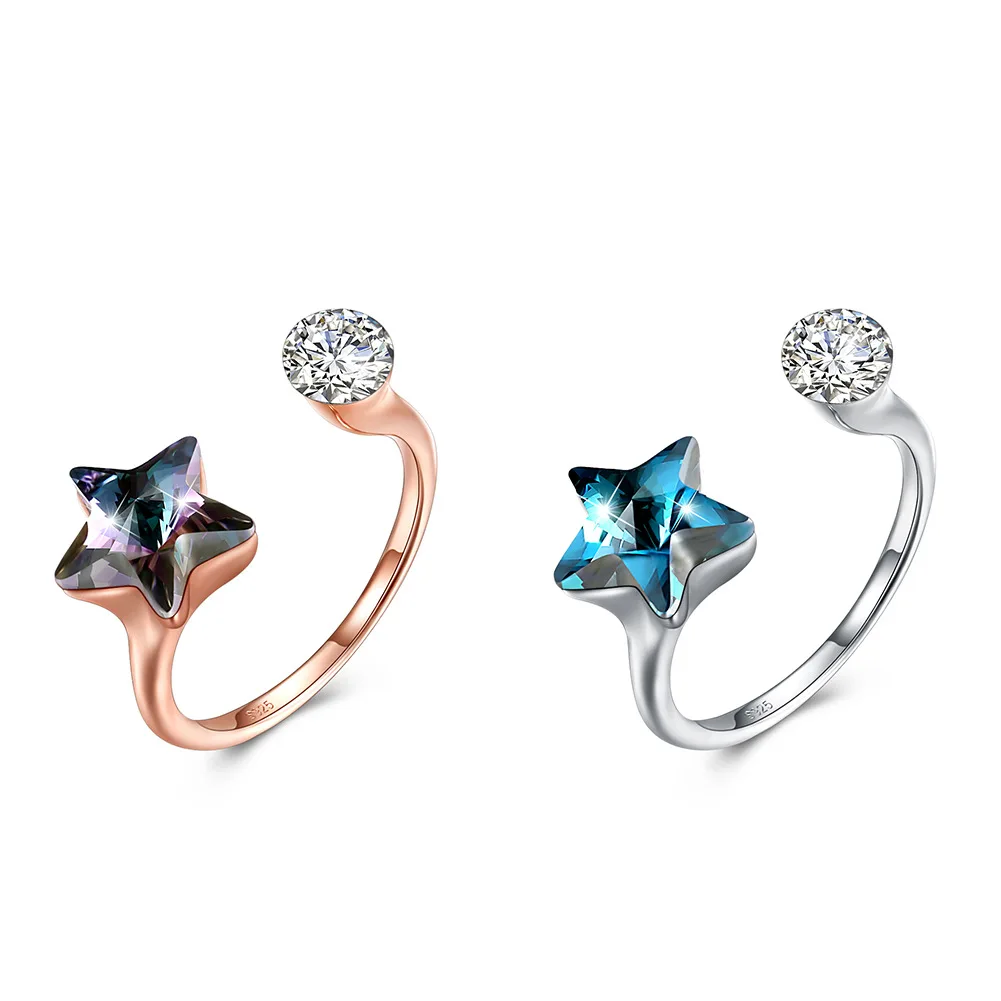Austria Elements Crystal Star Shaped Opening Adjustable Ring European American Fashion Sweet Style Sterling Silver 925 Jewelry
Austria Elements Crystal Star Shaped Opening Adjustable Ring European American Fashion Sweet Style Sterling Silver 925 Jewelry